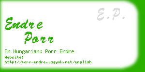 endre porr business card